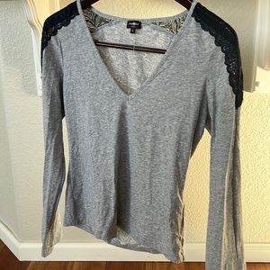 Cosabella pajama top with lace shoulders